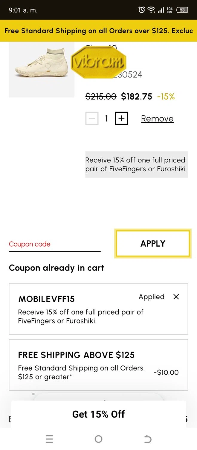 Vibram coupon sales
