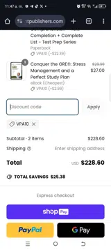 Vpa10 coupon verification screenshot