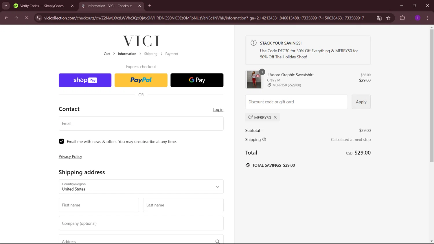 how to use Vici Collection coupons