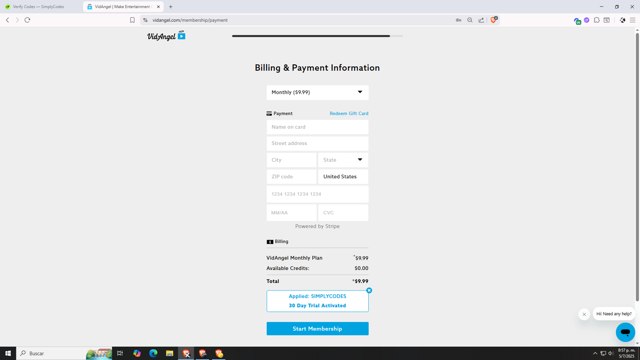 VidAngel checkout page showing VidAngel promo code box | Screenshot taken by SimplyCodes community member on Jul 6, 2025