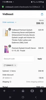 VieBeauti coupon verification screenshot