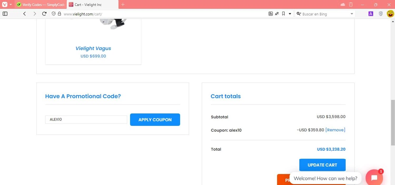 where to use Vielight promo code box
