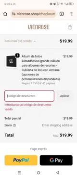 Vienrose coupon verification screenshot