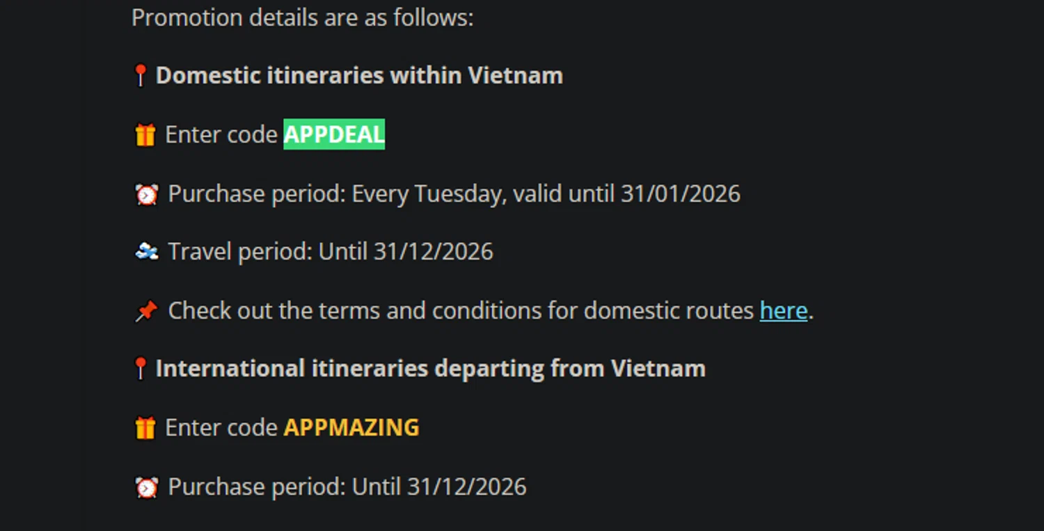 Vietnam Airlines checkout page showing Vietnam Airlines promo code box | Screenshot taken by SimplyCodes community member on Jan 28, 2026