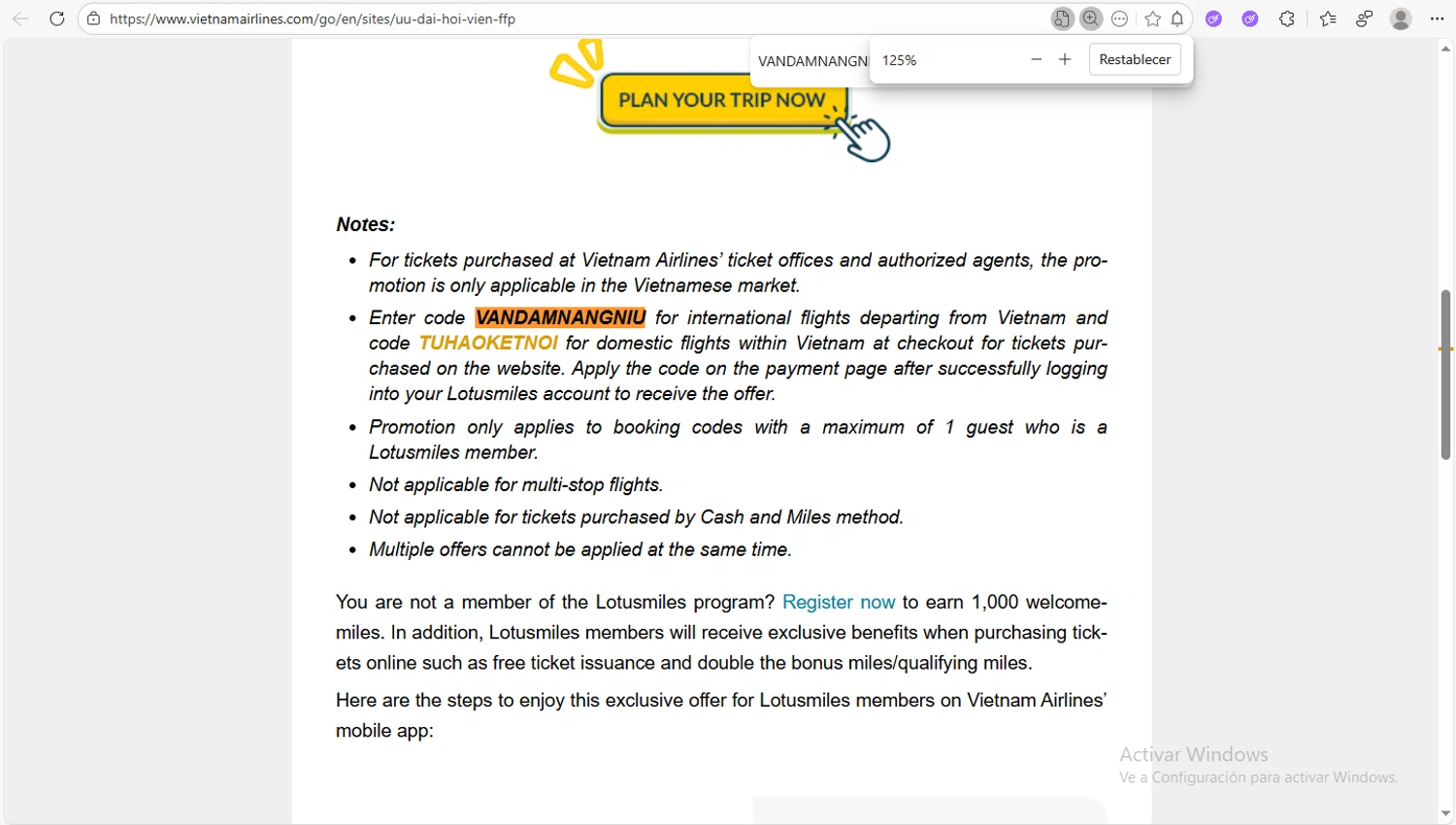 Vietnam Airlines checkout page showing Vietnam Airlines promo code box | Screenshot taken by SimplyCodes community member on Feb 6, 2026