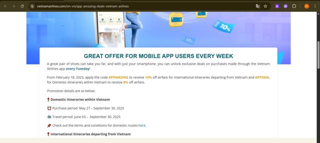 Vietnam Airlines checkout page showing Vietnam Airlines promo code box | Screenshot taken by SimplyCodes community member on Sep 27, 2025