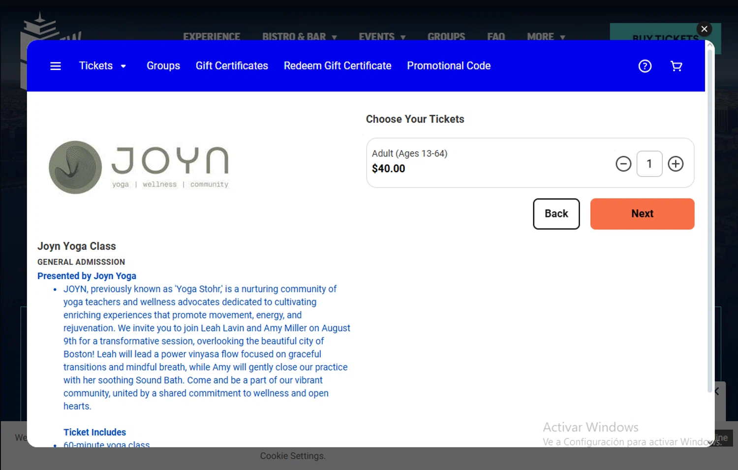 View Boston promo code screenshot showing code STOHR2024 applied at View Boston checkout page. Uploaded by SimplyCodes community member Lestara_23 on Oct 9, 2025