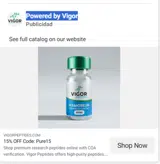 Vigor Peptides coupon verification screenshot