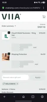 VIIA coupon verification screenshot