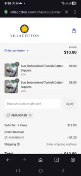 Amanda10 coupon verification screenshot