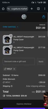 WOLF coupon verification screenshot