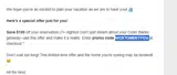 NICETOMEETYOU coupon verification screenshot