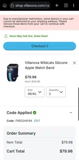 FREESHIP49 coupon verification screenshot