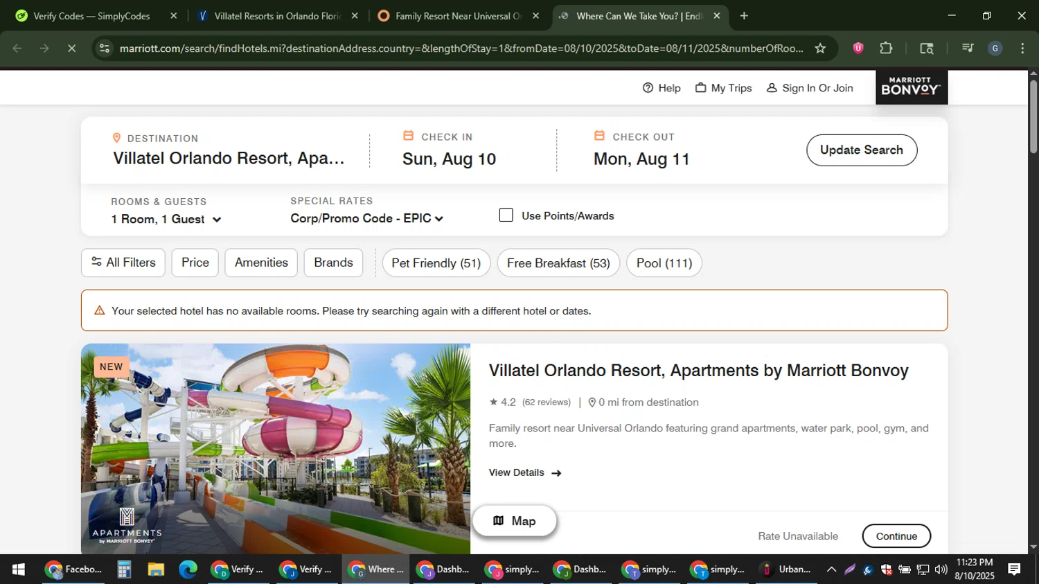 Villatel checkout page showing Villatel promo code box | Screenshot taken by SimplyCodes community member on Aug 11, 2025