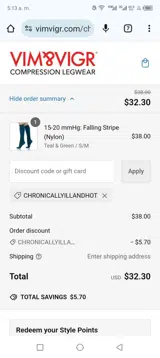 CHRONICALLYILLANDHOT coupon verification screenshot