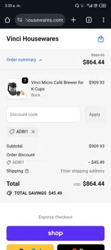 ADBI1 coupon verification screenshot