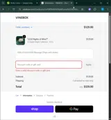 VIP20 coupon verification screenshot