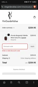 HILCHEY20 coupon verification screenshot