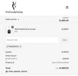 WELCOME10 coupon verification screenshot
