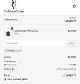VINELUST20 coupon verification screenshot