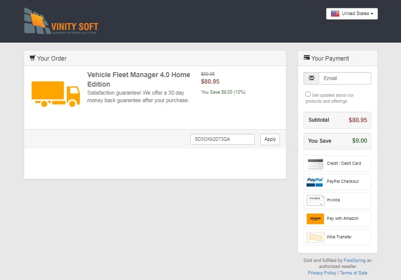 where to use Web-Dorado promo code box