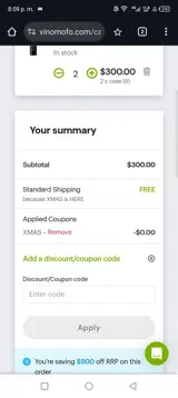 XMAS coupon verification screenshot