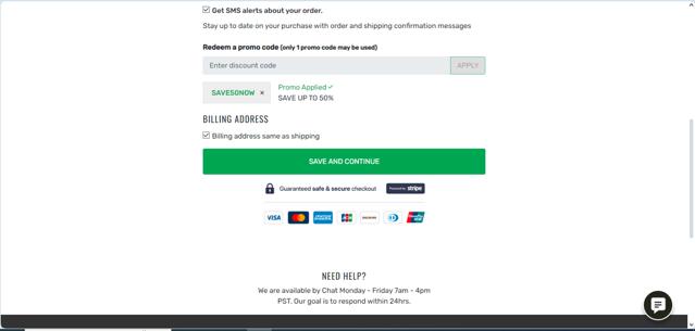 Vintage Brand checkout page showing Vintage Brand promo code box | Screenshot taken by SimplyCodes community member on Apr 5, 2024