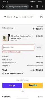 BLACKFRIDAY35 coupon verification screenshot