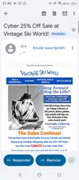Vintage Ski World coupon verification screenshot