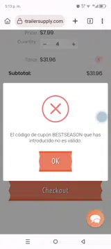 BESTSEASON coupon verification screenshot