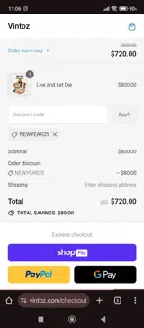 NEWYEAR25 coupon verification screenshot