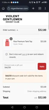 Violent Gentlemen coupon verification screenshot