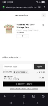 Violent Gentlemen coupon verification screenshot