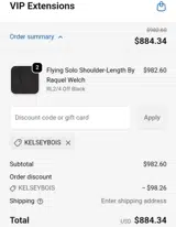 KELSEYBOIS coupon verification screenshot