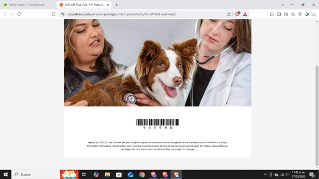 Vip PetCare checkout page showing Vip PetCare promo code box | Screenshot taken by SimplyCodes community member on Mar 27, 2025