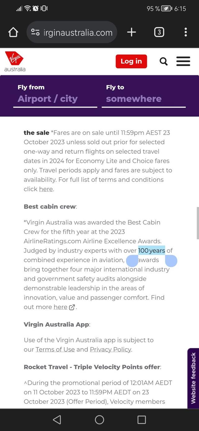 Virgin Australia Airlines checkout page showing Virgin Australia Airlines promo code box | Screenshot taken by SimplyCodes community member on Oct 16, 2023