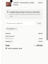 BCUTIE10 coupon verification screenshot
