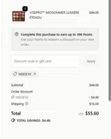 NEESE10 coupon verification screenshot