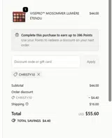 CHRISTY10 coupon verification screenshot