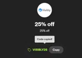 VISIBLY25 coupon verification screenshot