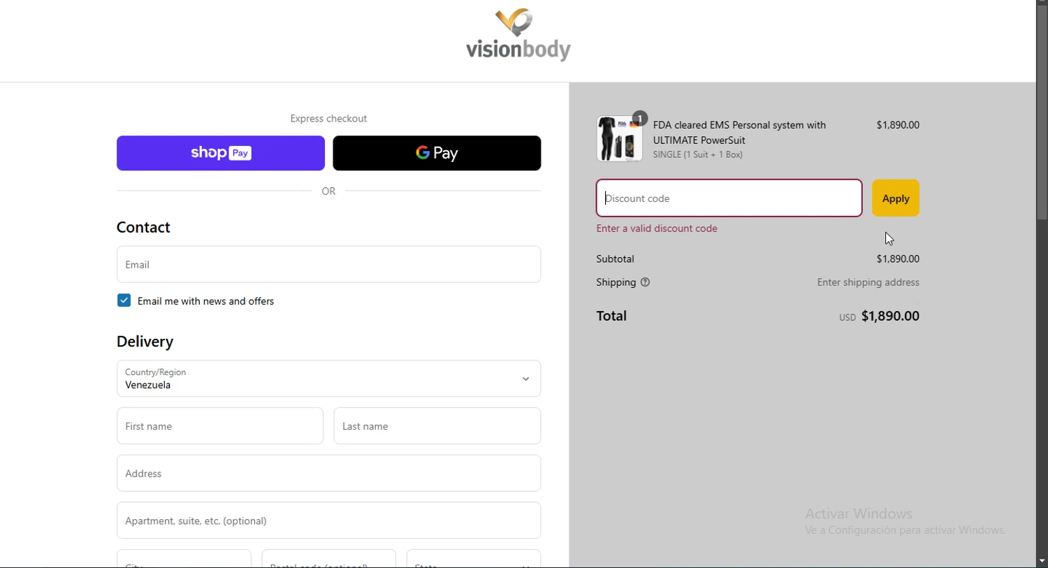 VisionbodyUSA promo code screenshot showing code dealoftheweek applied at VisionbodyUSA checkout page. Uploaded by SimplyCodes community member Jsjsjsjsjsjsjs on Mar 28, 2025