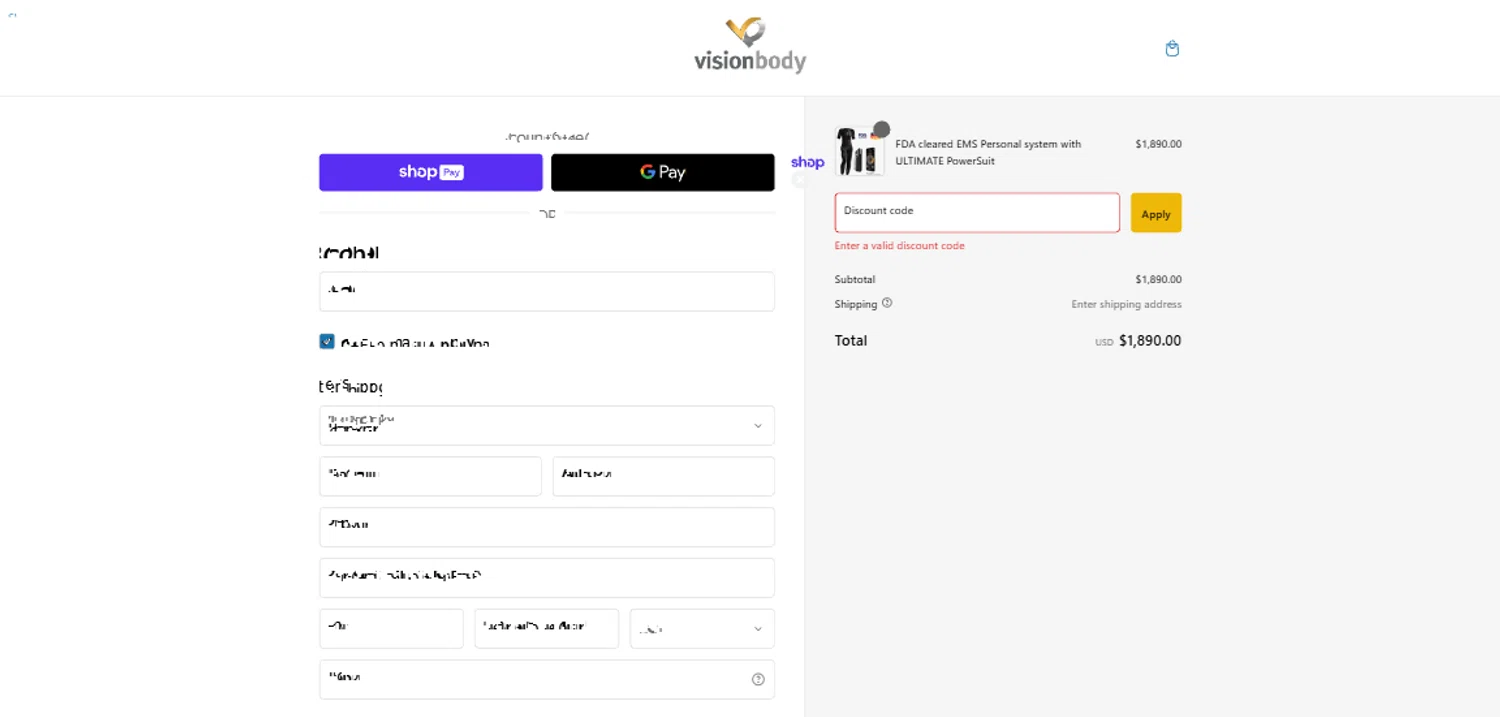 VisionbodyUSA promo code screenshot showing code dealoftheweek applied at VisionbodyUSA checkout page. Uploaded by SimplyCodes community member NobleWarden1688 on Jan 15, 2025