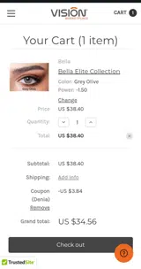 DENIA coupon verification screenshot