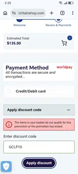 GCLP10 coupon verification screenshot
