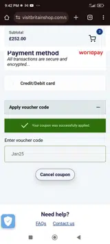Jan25 coupon verification screenshot