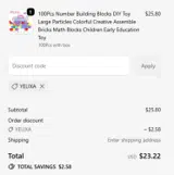YELIXA coupon verification screenshot