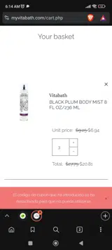 SAVE5 coupon verification screenshot