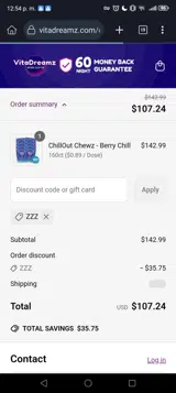 ZZZ coupon verification screenshot