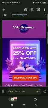 Newyear25 coupon verification screenshot