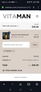 Save10 coupon verification screenshot